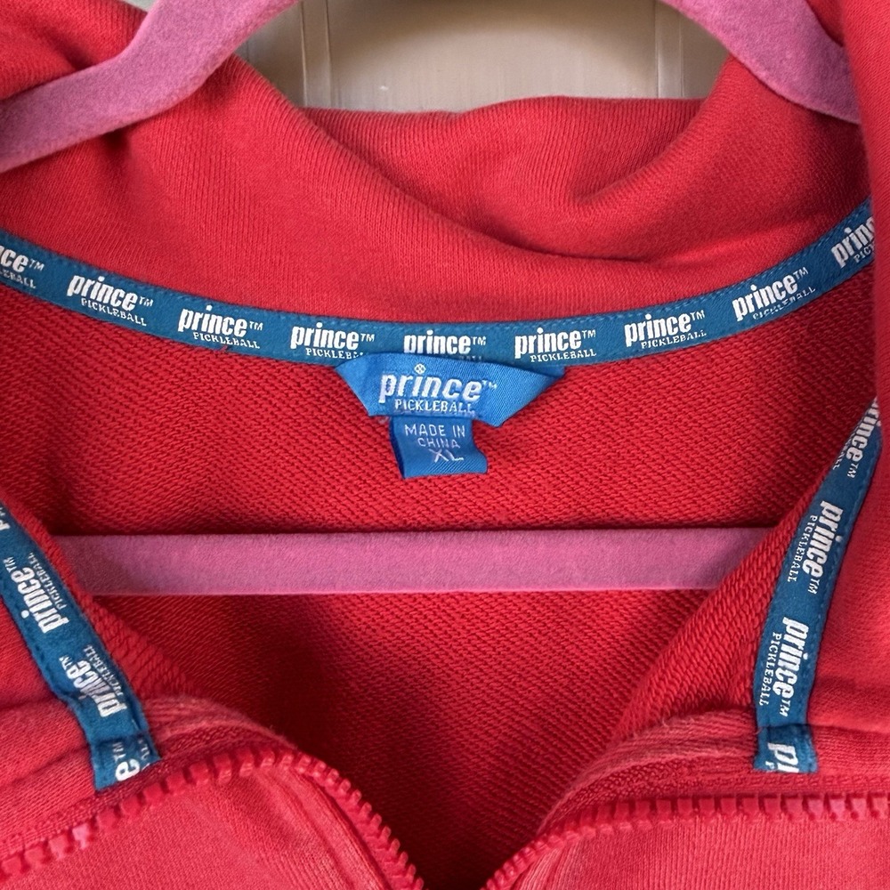 Prince Womens Pickleball Hoodie XL Power Red Cotton Blend Stretch Athleisure - Picture 6 of 7